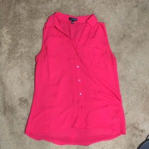 Hot pink button up tank
